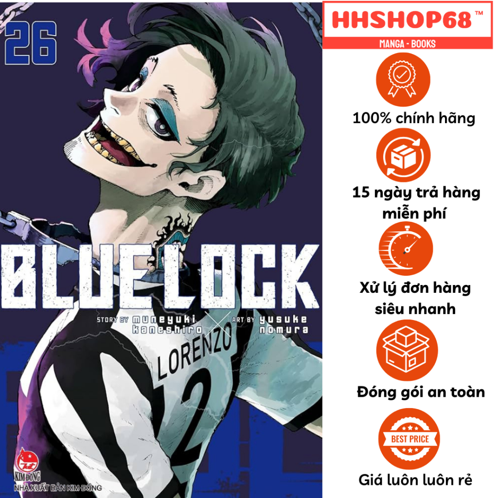 BlueLock (Blue Lock) tập 1 2 3 4 5 6 8 9 10 11 12 13 14 15 16 17 18 19 20 21 22 23 24 25 26- NXB Kim
