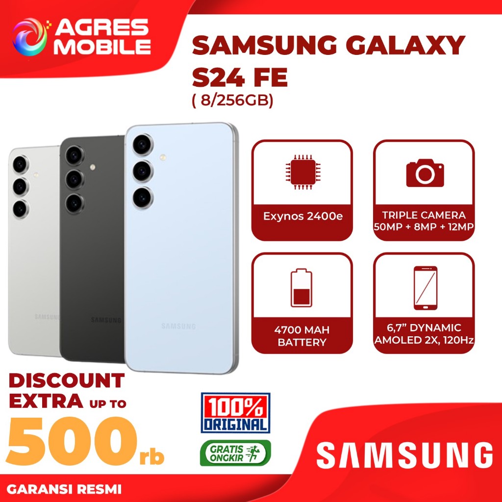 SAMSUNG Galaxy S24 FE 8GB 256GB Garansi Resmi Samsung Indonesia Harga  7,199,000 Ringgit*Penghantaran Percuma
