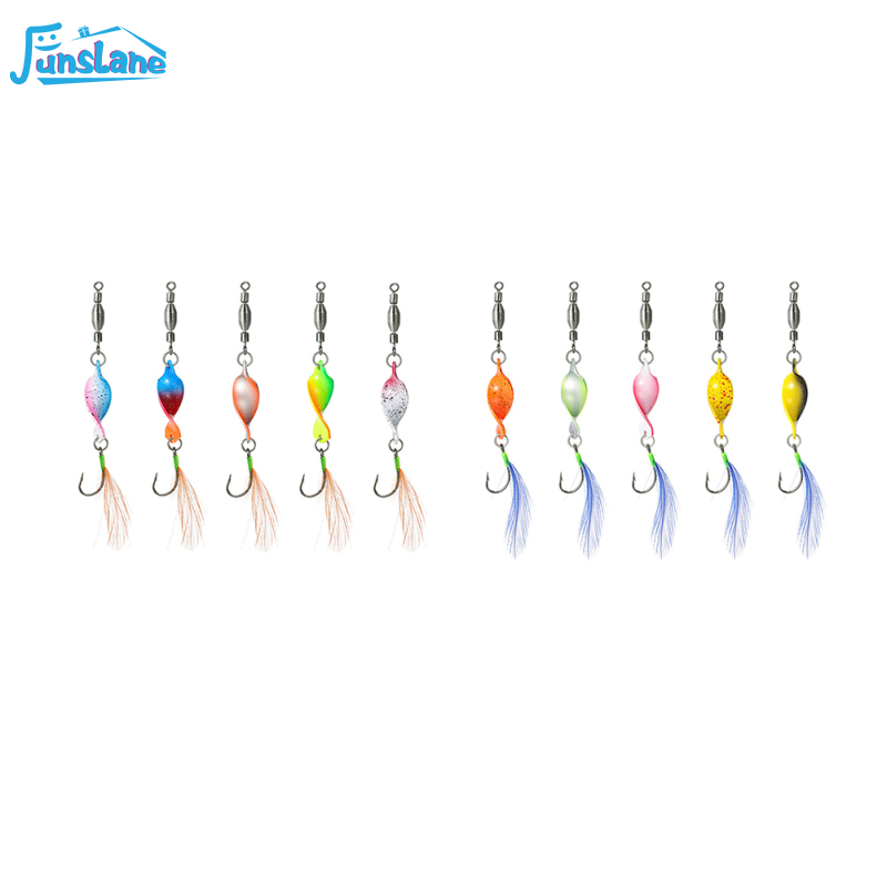 FunsLane 5pcs/10pcs Sequin Fishing Lures Realistic Artificial Swimbait Kit With Hook Fish Lures Tackle For Saltwater Freshwater Fishing ราคา 150 บาท*ส่งฟรี