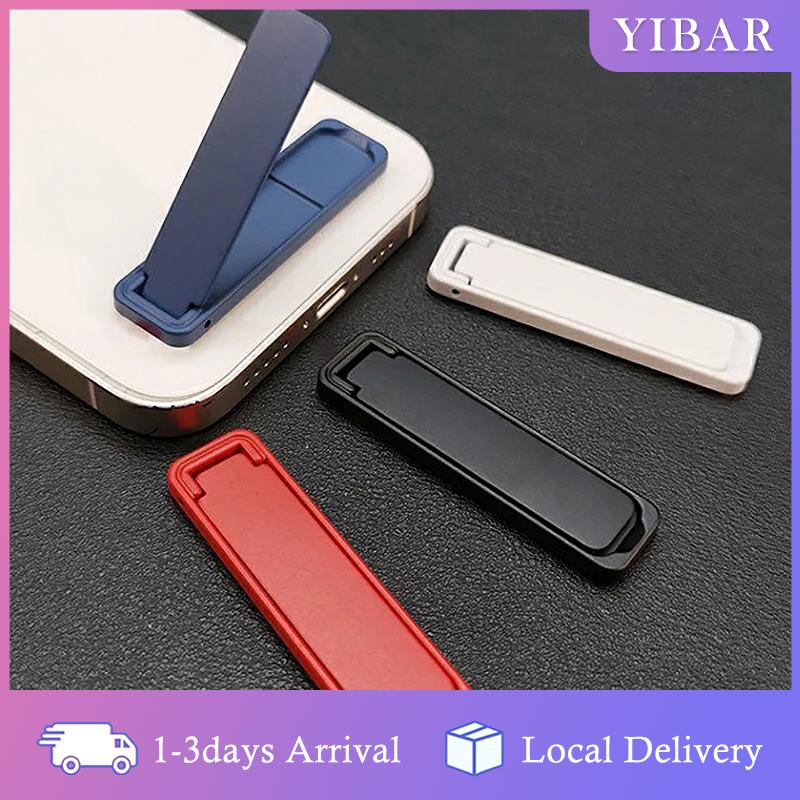 【YIBAR】 Siêu mỏng Mini Chủ kim loại gấp điện thoại di động Bracket trở lại Sticker vô hình điện thoại di động máy tính để bàn hỗ trợ điện thoại đứng