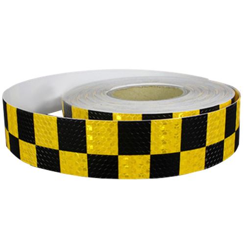 1M Reflective Safety Warning Conspicuity Tape Sticker, Black+yellow