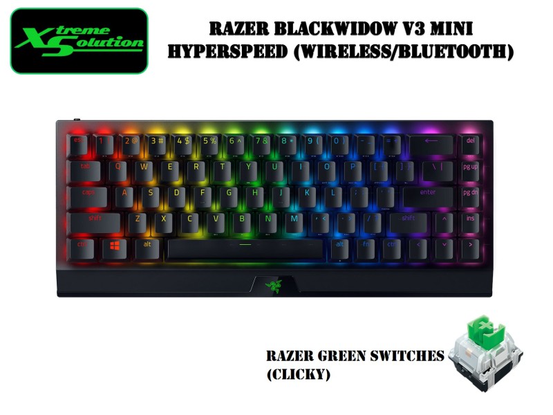 Razer Blackwidow V3 Mini Hyperspeed - Wireless 65% Keyboard (Razer Green / Razer Yellow) Singapore