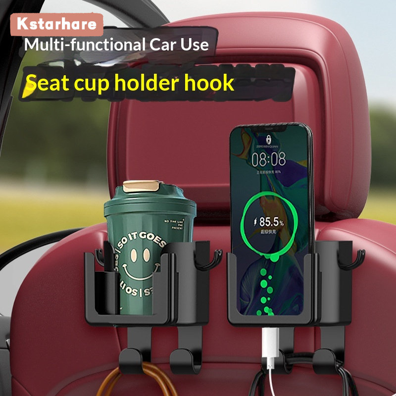 Kstarhare Universal Car Cup Holder with Multi-Functional Hook for Backseat Headrest, Perfect for Phone and Drink Storage Giá 34,000 Đồng*Miễn phí vận chuyển