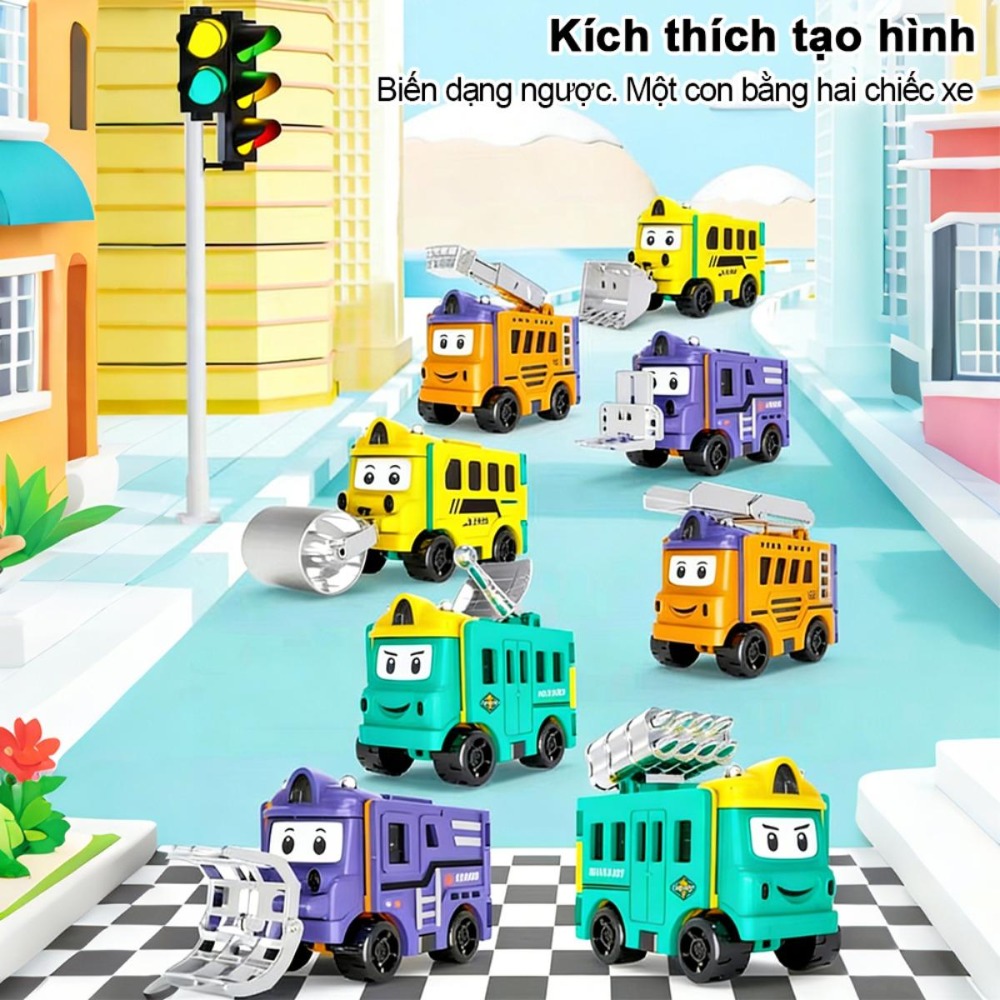 Choi xe hinh lat mini phong cách hot trend ben biu cho be trai giup phat trien tu duy va ky nang tuong tac, xe bien hinh lat nguoc cho tre em do choi thong minh.