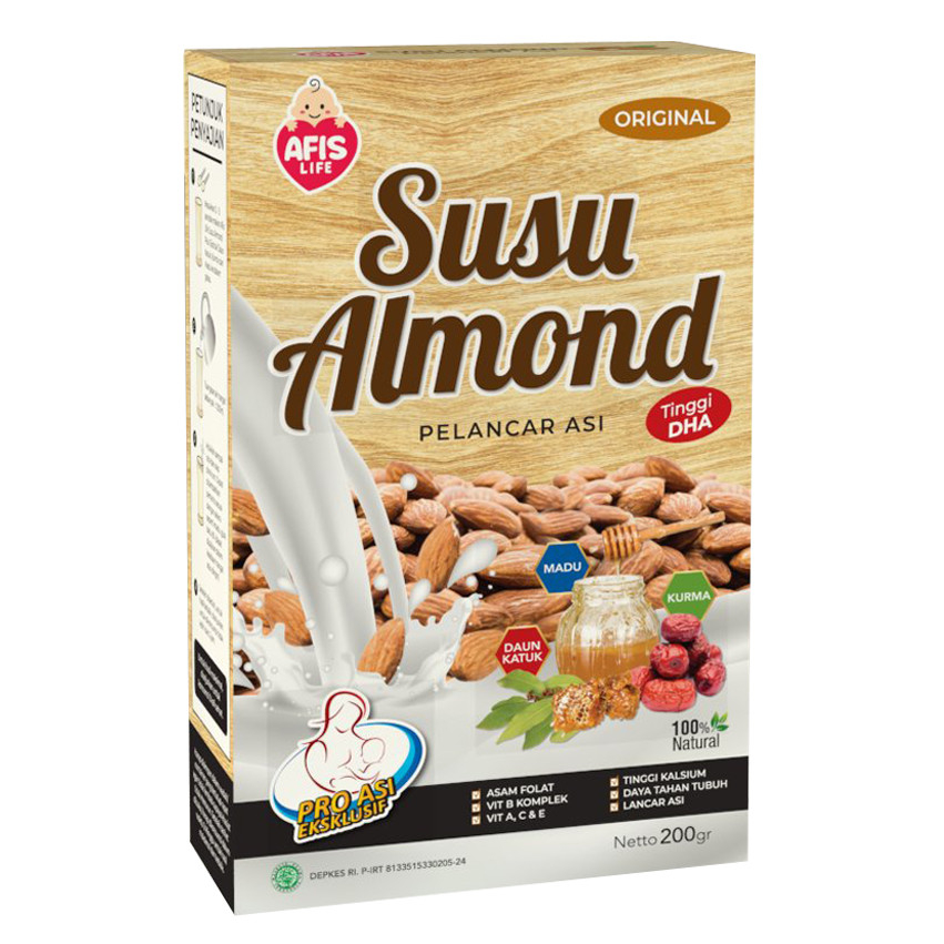Afis Life Almond Pelancar Asi serbuk minuman