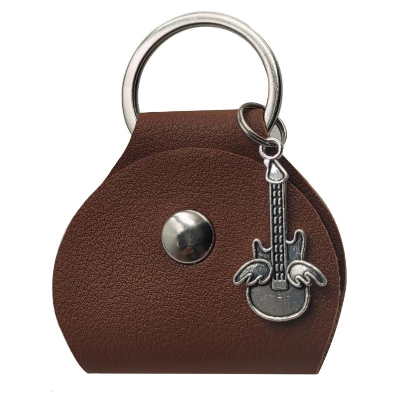 Portable Guitar Pick Box Protective Pick Holder Pick Storage Case Guitar Pick Bag Practical Pick Container PU Texture - 5