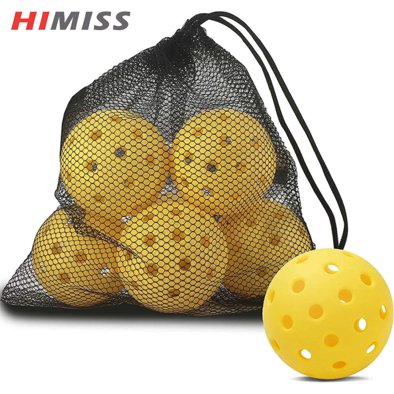 HIMISS 6 Pack Pickleball Balls 40 Holes High Bounce Outdoor Pickleballs