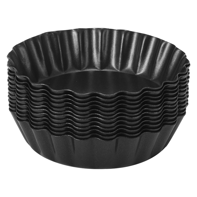 ( TYDA ) 12 Pcs Egg Tart Molds, 3inch Mini Tart Pans Removable Bottom, Cupcake Cake Muffin Mold Tin Pan Baking Tool