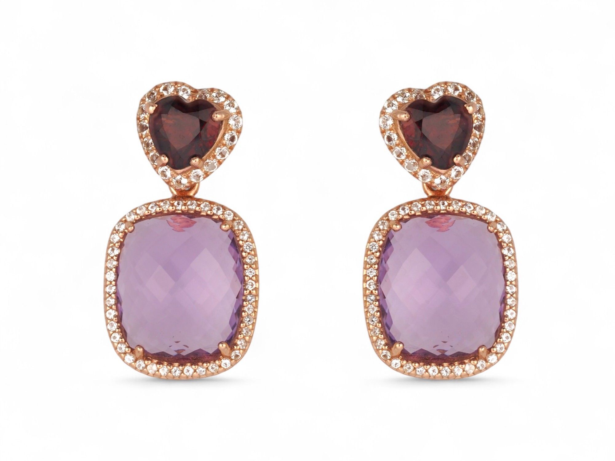 Pink Amethyst and Garnet Earrings ราคา 9,460 บาท*ส่งฟรี