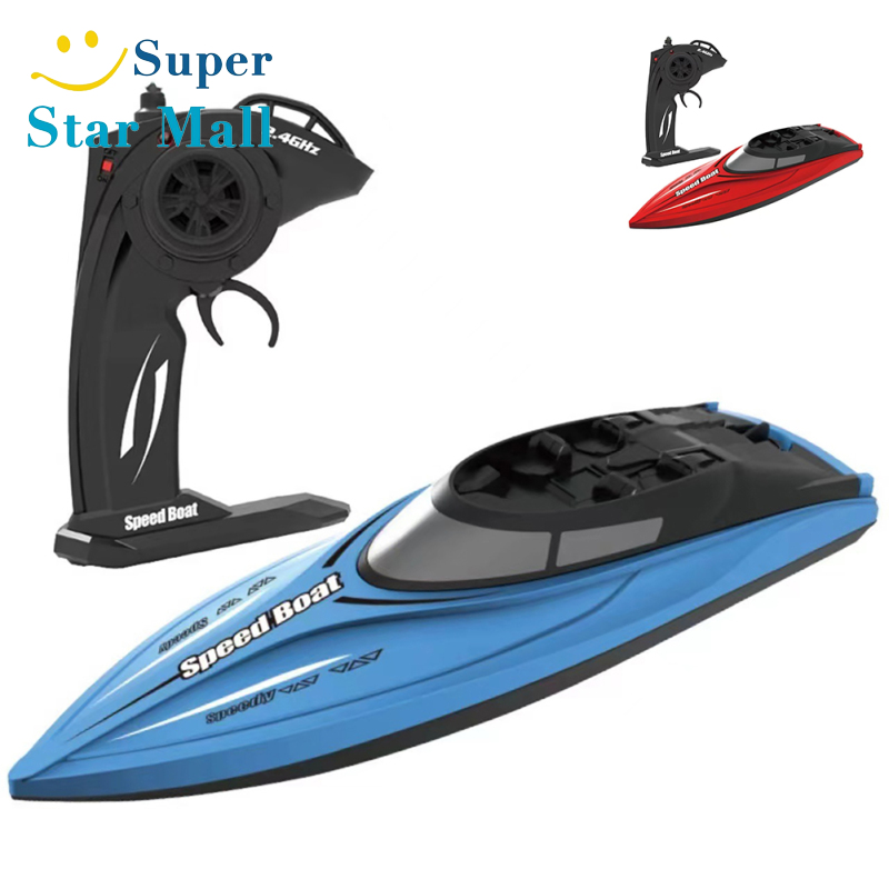 RC Boat 4CH Remote Control Racing Boats 2.4G Dual Motor 3.7V 1200mAh Outdoor Boat Toys With Light For Boys & Girls ราคา 454 บาท*ส่งฟรี