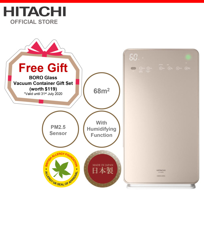 Made In Japan, Hitachi Air Purifier & Humidifier w/ Skin Moisturizing, PM2.5 Sensor, 68 metre square, EP-A9000 Singapore