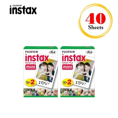 Fujifilm Instax Mini Plain Film 40 Sheets / Instax Film 2 Twin Boxesfor Instax Camera mini 7s mini 8 9 mini 25 mini 50s mini 90 SP 1 2 Printer