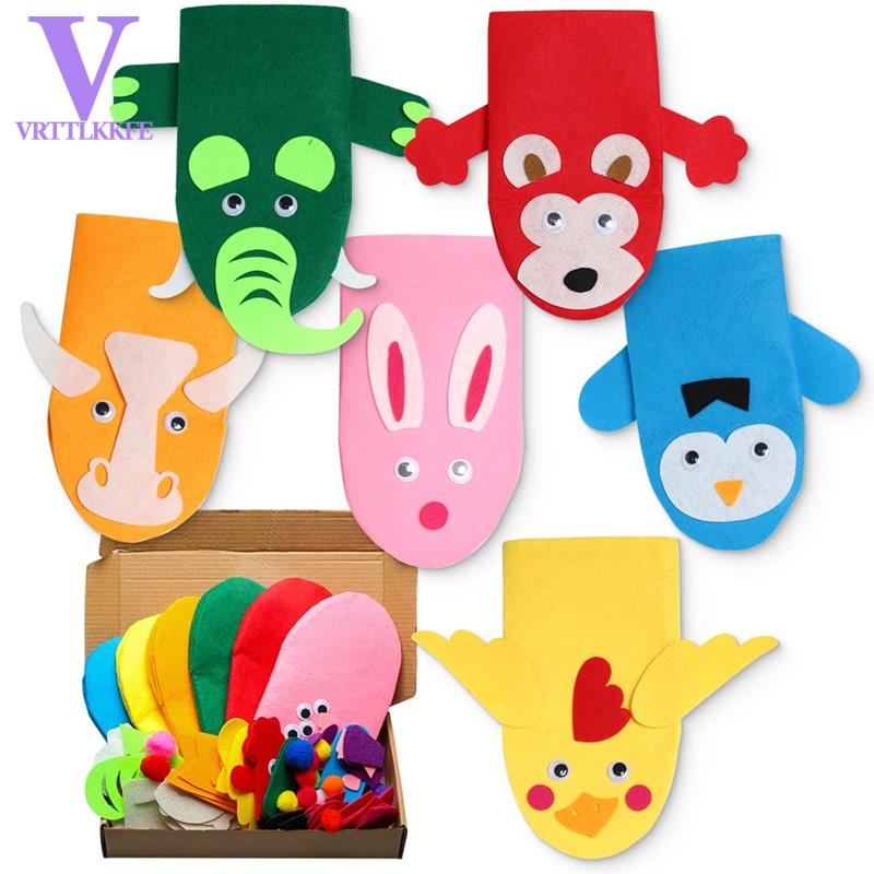 Hand Puppet Making Kit Making Handicraft Felt Toys for Children Make Your Own Sock Puppet