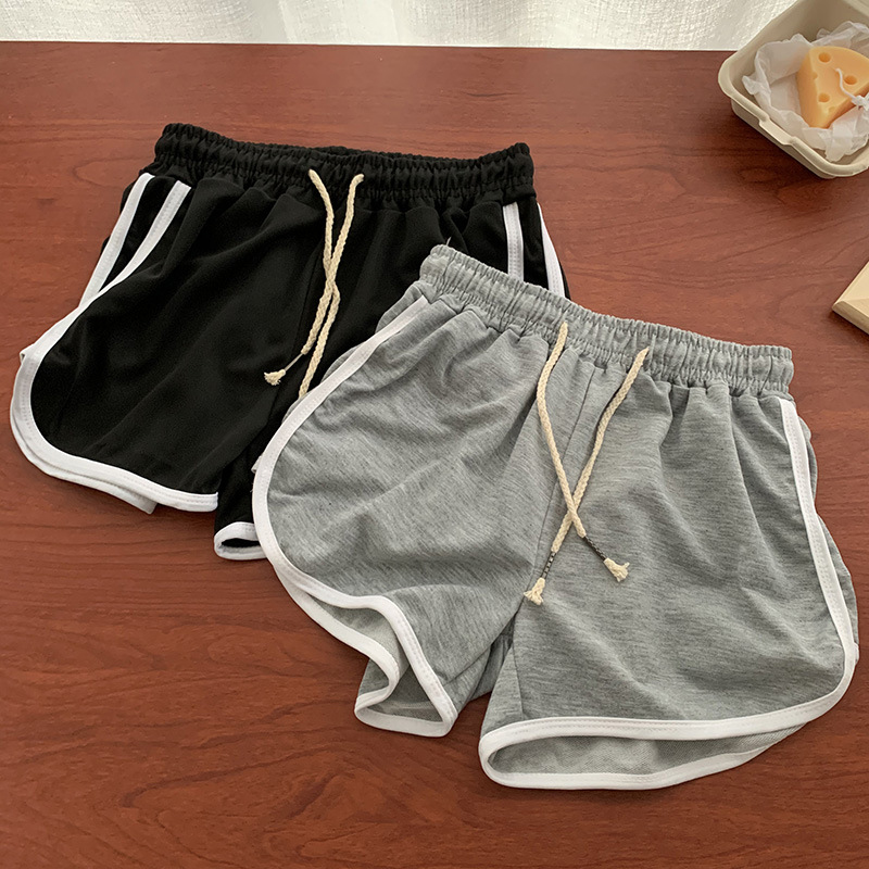 KELONG2 Thời trang giản dị cao Eo Lỏng dây rút quần short thể thao bên ngoài cho phụ nữ
