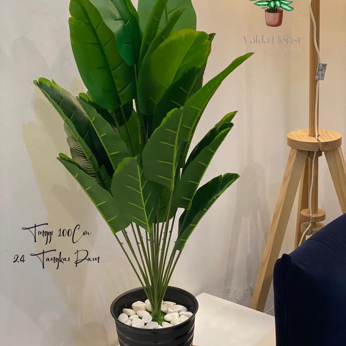 🌼 DEKORASI RUMAH ELEGAN | POHON PISANG PLASTIK JUMBO 1 METER 24 TANGKAI DAUN HIAS DEKORASI POJOK RUMAH DAUN ARTIFISIAL PLASTIK MURAH 🏡 COCOK UNTUK RUMAH KANTOR & CAFÉ