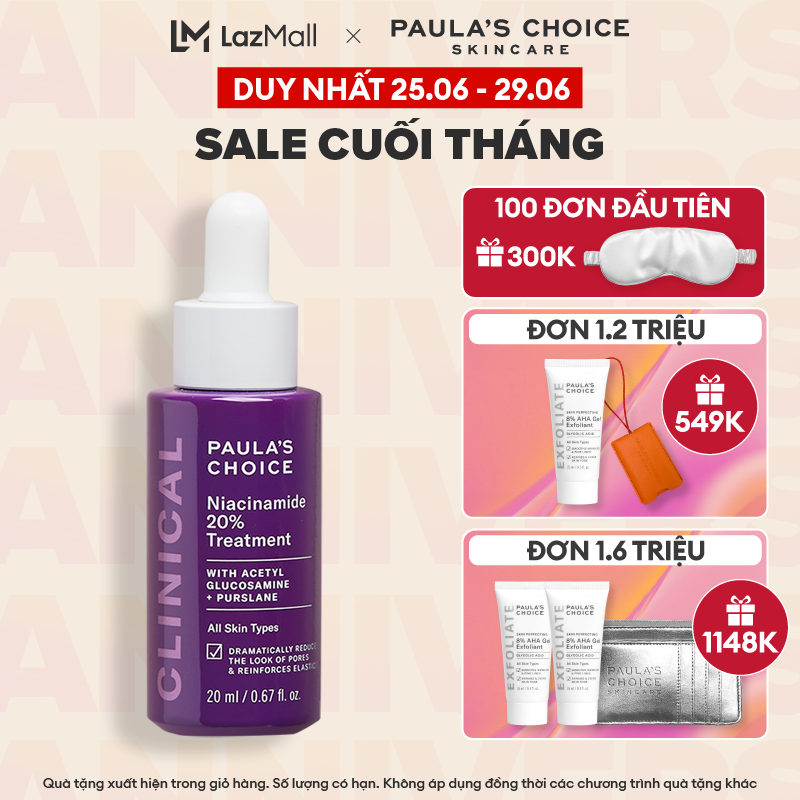 Tinh chất se khít lỗ chân lông tối ưu Clinical Niacinamide 20% Treatment 20ml mã 8030