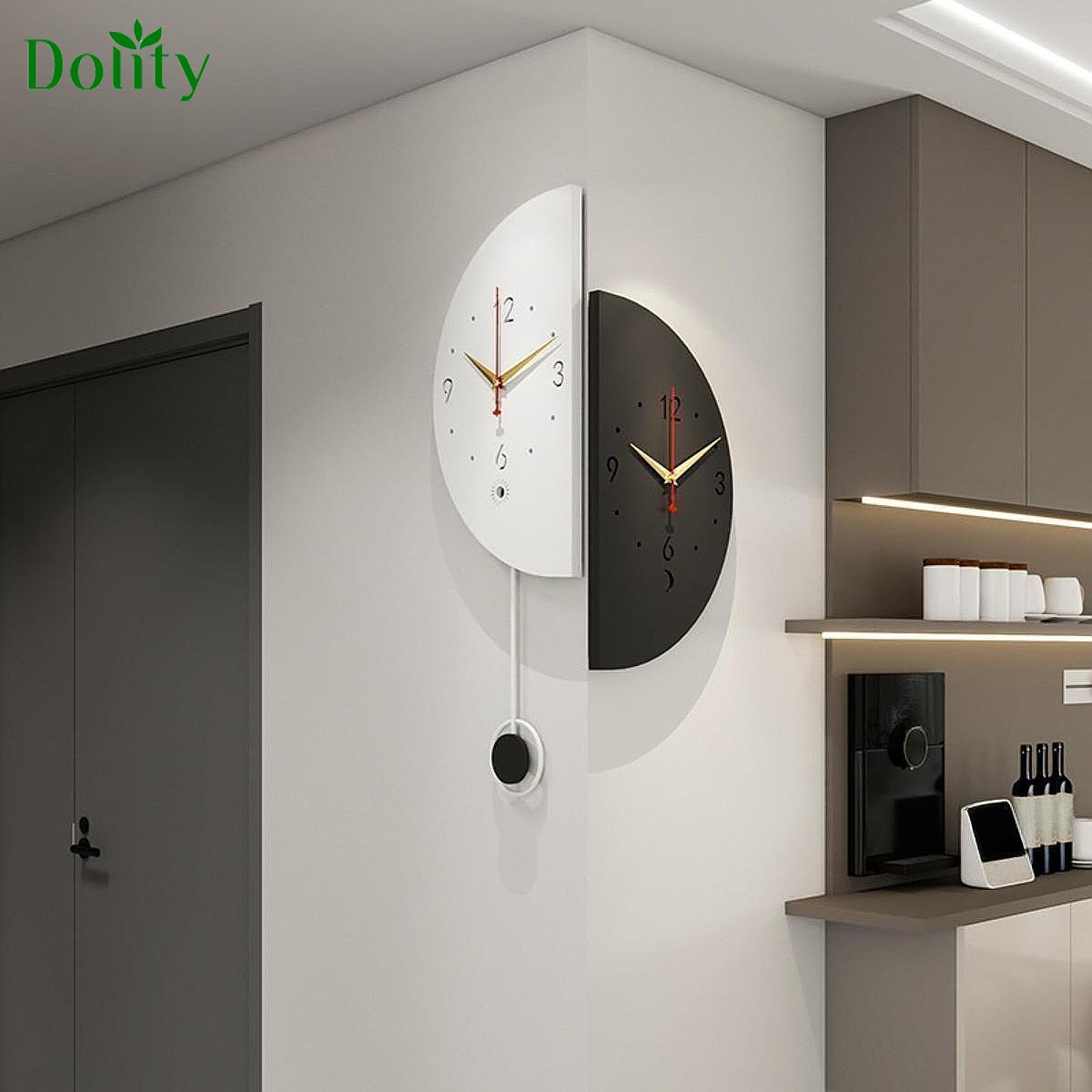 Dolity Double Sided Corner Wall Clock Modern Quiet Wall Ornament Decorative Clock for Kitchen Dining Room Housewarming Gift ราคา 1,187 บาท*ส่งฟรี