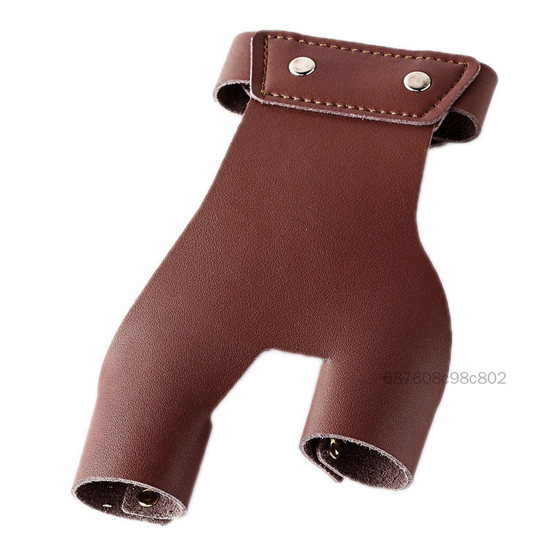2 ngón tay bằng da bò Bàn bắn cung truyền thống Găng tay đầu bảo vệ để bắn ngoài trời bắn tay trái EDE-VN