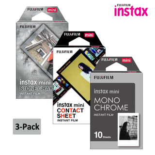 Fujifilm Instax Mini Film Color Instant Film Stone Grey + Contact Sheets + thumbnail