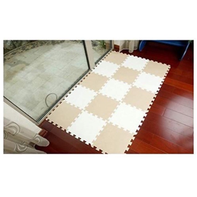 Combo 40 tấm thảm lót sàn kem trắng 60