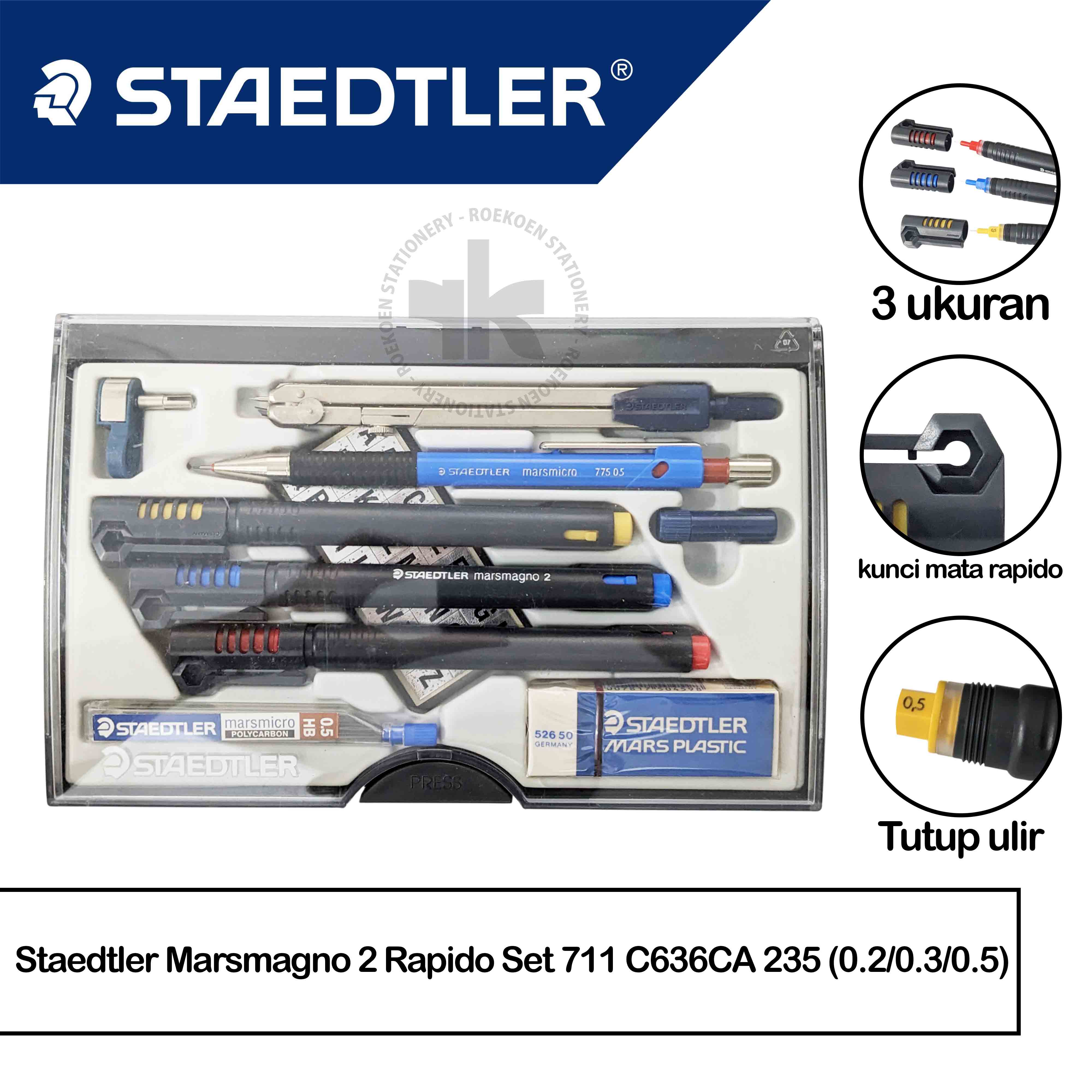 Staedtler Marsmagno 2 Rapido Set 711 C636CA 235 (0.2/0.3/0.5)