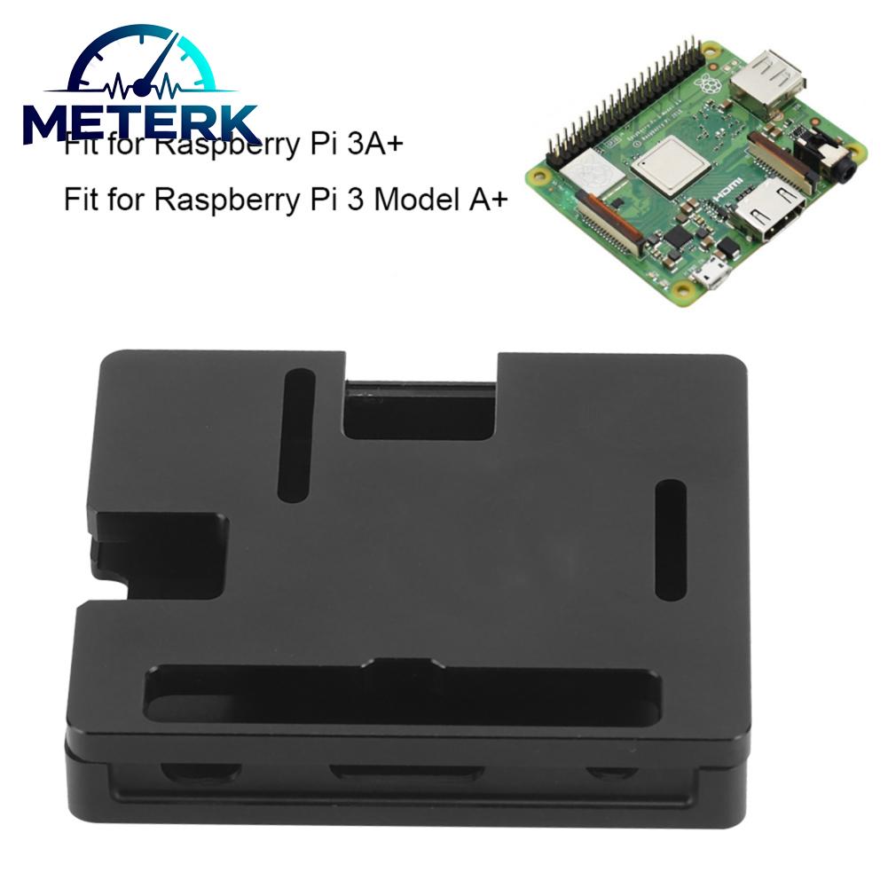 Meterk 14mm / 0.6in cho Raspberry Pi 3 Model A + Kim loại làm mát CNC Vỏ siêu mỏng Vỏ tản nhiệt màu đen Giá 404,000 Đồng*Miễn phí vận chuyển
