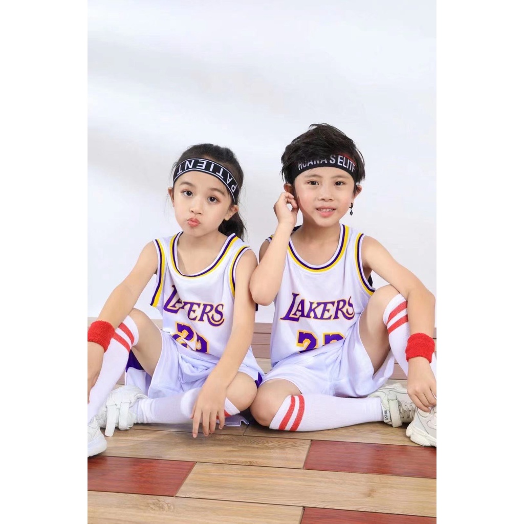 Amdrabola Lakers Lebron James Children's Basketball Jersey Kit