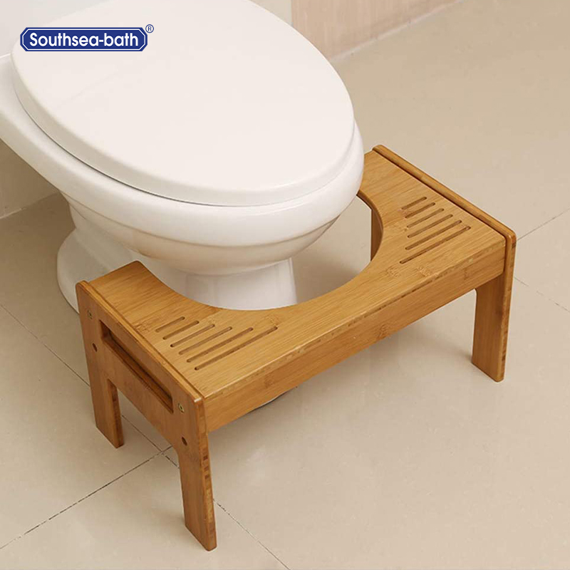 Good Quality Bamboo Non-Slip Bathroom Step Stool Toilet Footstool