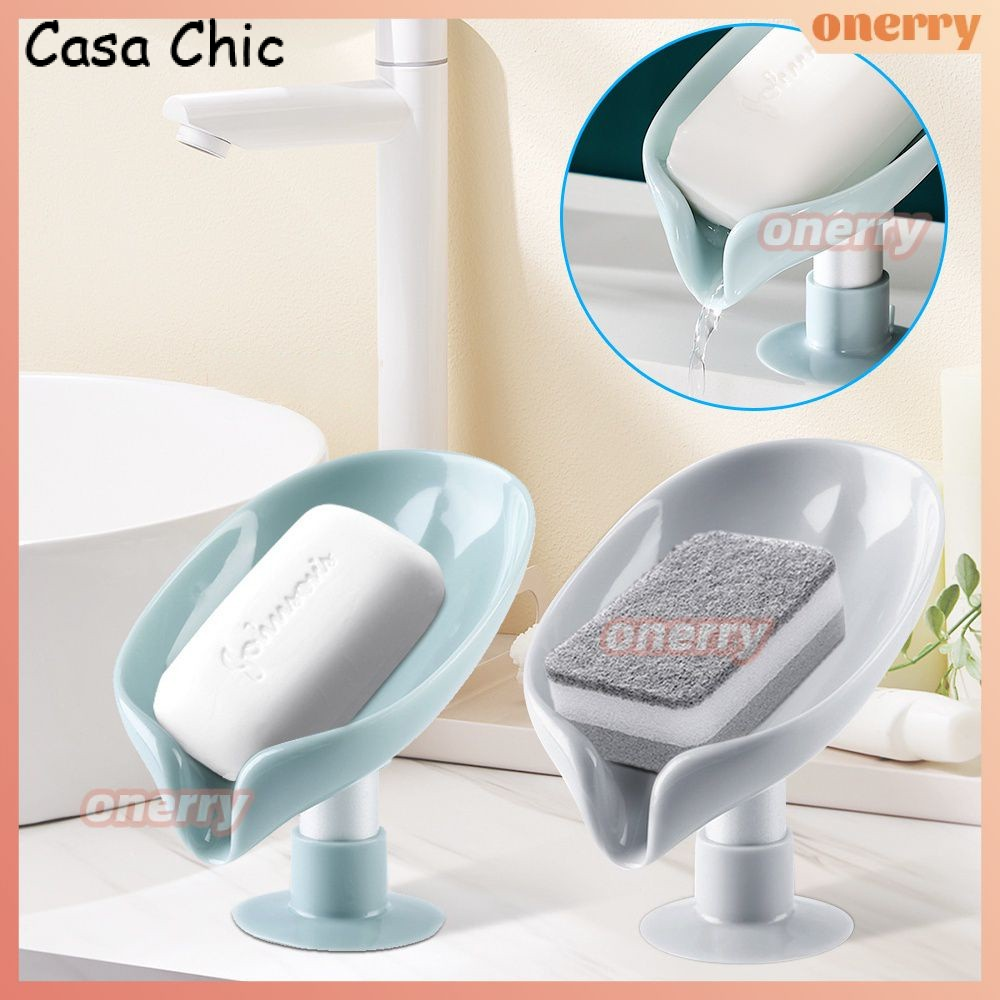 Sáng Tạo Hình Chiếc Lá Hộp Đựng Xà Phòng Thoát Xà Bông Không Đục Lỗ Hộp Đựng Xà Phòng Bọt Biển Lưu Trữ Giá Đỡ Khay Đựng Phòng Tắm onerryvn onerryvn