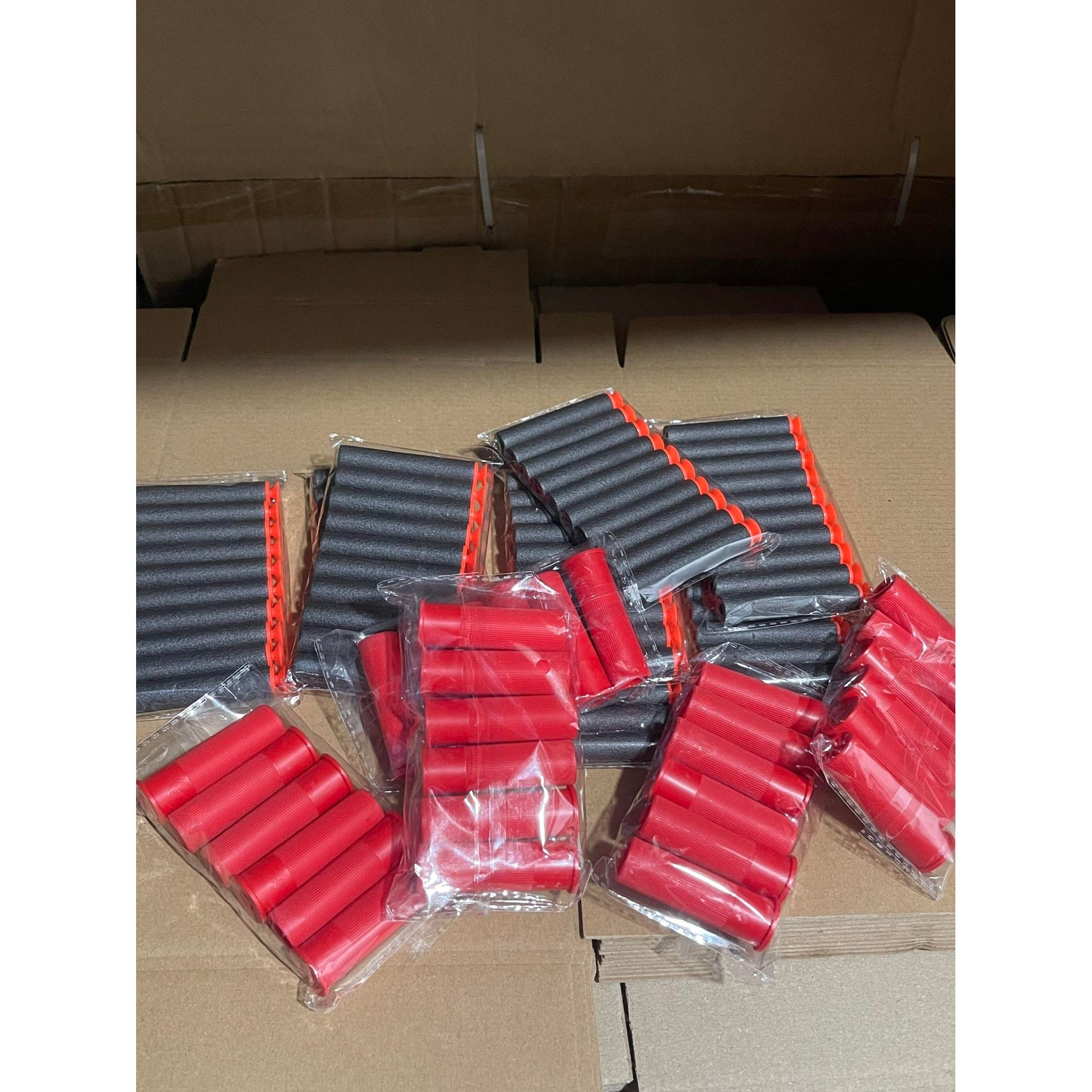 Phụ kiện vỏ sell Đỏ và que xốp hút dính Dành cho các mẫu Đồ chơi phun xốp mềm kiểu nerf màu đỏ tươi sáng kích thước 7.2cm dễ sử dụng cho trẻ em