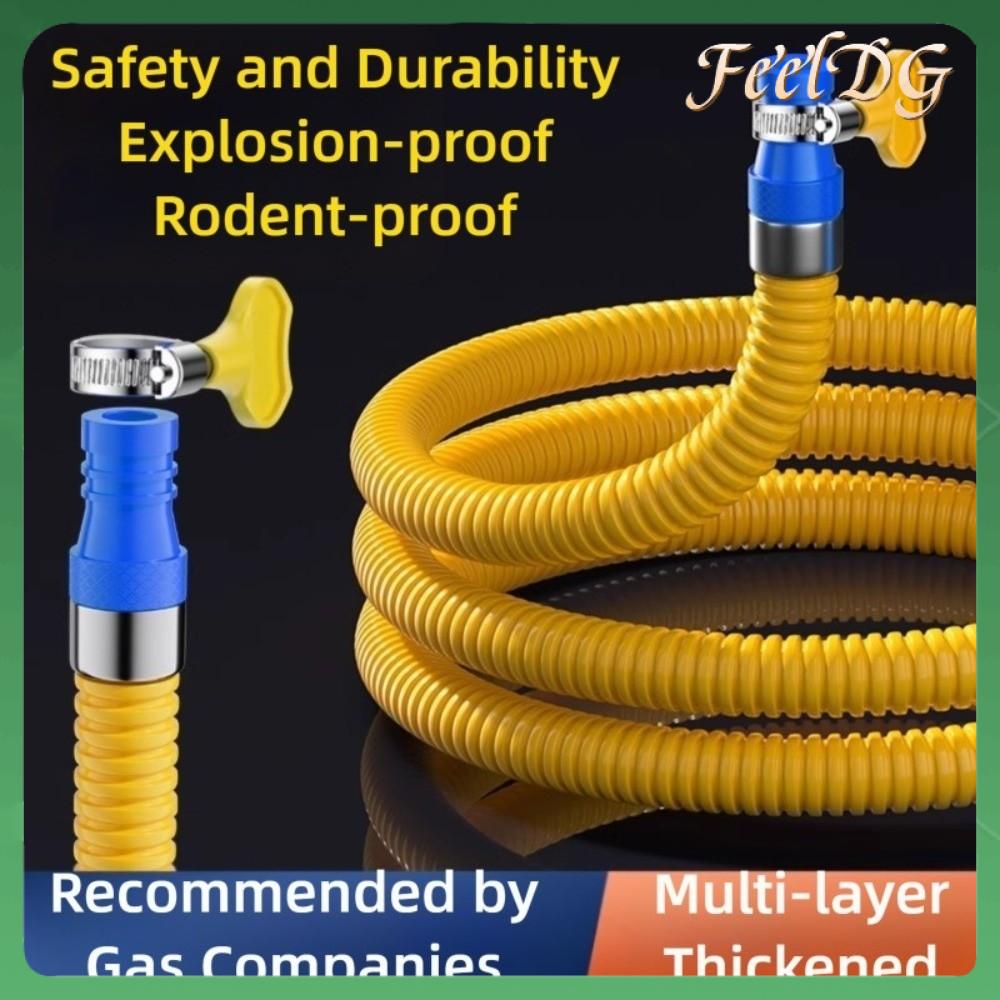 FEELDG Chống chuột Ống dẫn khí chống nổ Áp suất thấp Chống nhai Ống dẫn khí gợn sóng Dày hơn 1/1,5/2/2,5/3m Ống dẫn khí gas bằng thép linh hoạt Hộ gia đình
