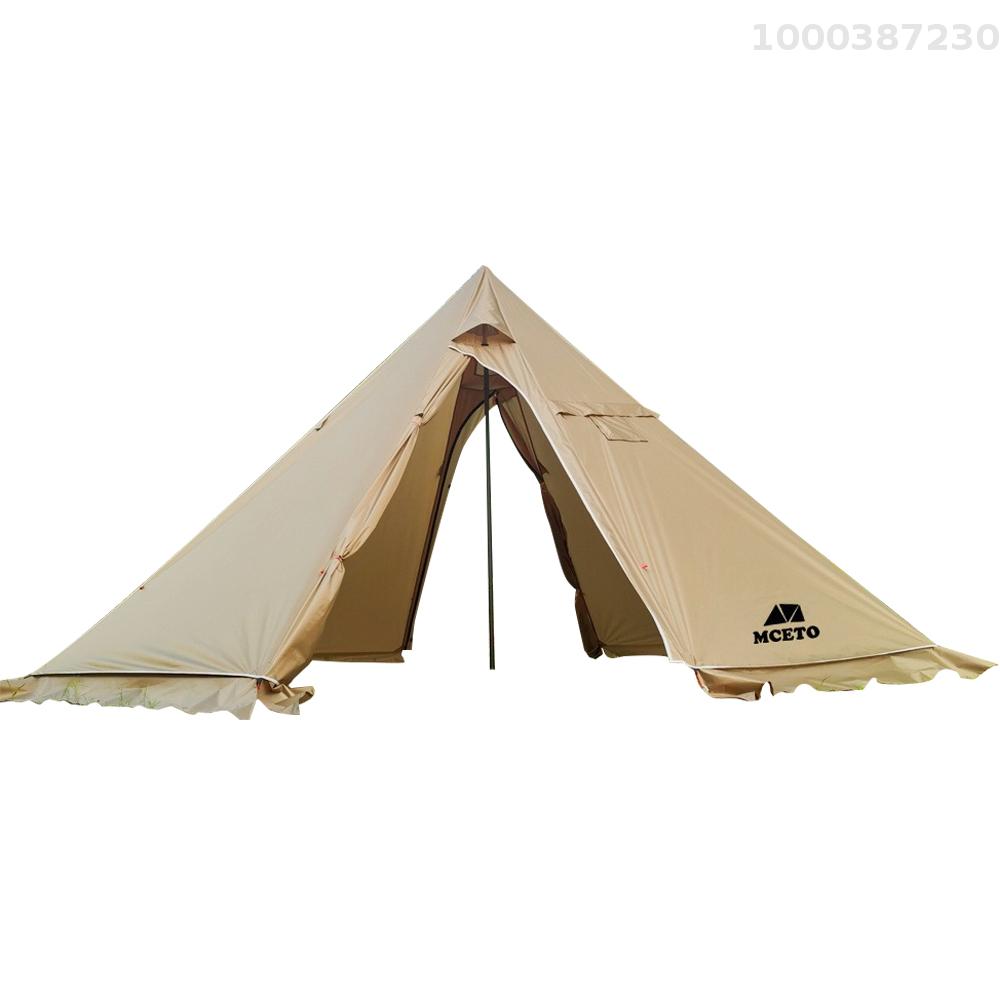 【100% Authentic】Lixada 5-8 People Tipi Hot Tent with Stove Jack Camping Pyramid Teepee Tent for Camping Backpacking Hiking · v25