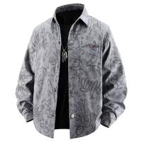 MPATHW  Áo khoác sơ mi oversized in họa tiết graffiti phong cách Mỹ dành cho nam thời trang đường phố mẫu mới mùa thu 2025
