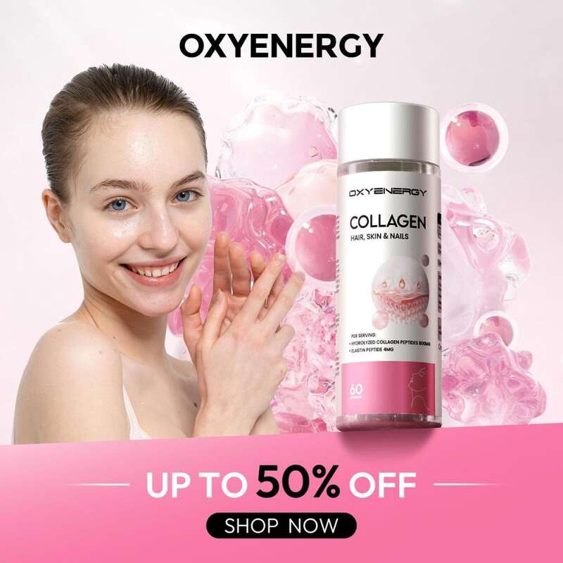 Viên nang làm đẹp biển Oxyenergy, cho da, tóc và móng, peptide kép, 60180 viên/chai, thực phẩm bổ sung sức khỏe đa Vita P, hấp thụ elastin, thể dục, collagen ăn kiêng