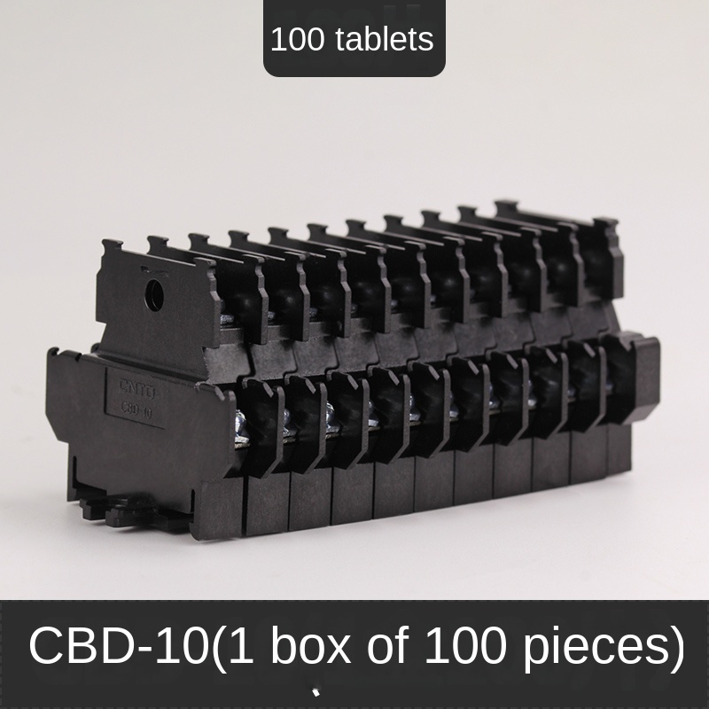 Đầu Nối Đường Ray Kép CBD-10 (100 Viên) CNTD CBD-10A TBD - terminal Đầu Cốt Đồng 10A/20A, Gắn Ray DIN, Đóng Gói 10/100/1000+ Tự Động Hóa