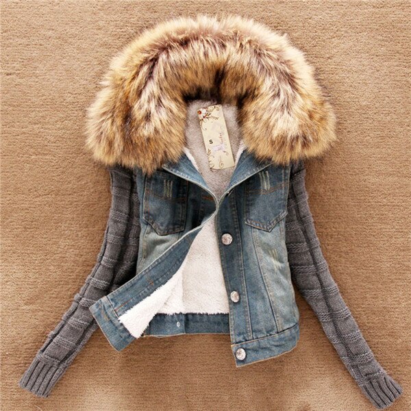 denim jacket for mens with fur collar