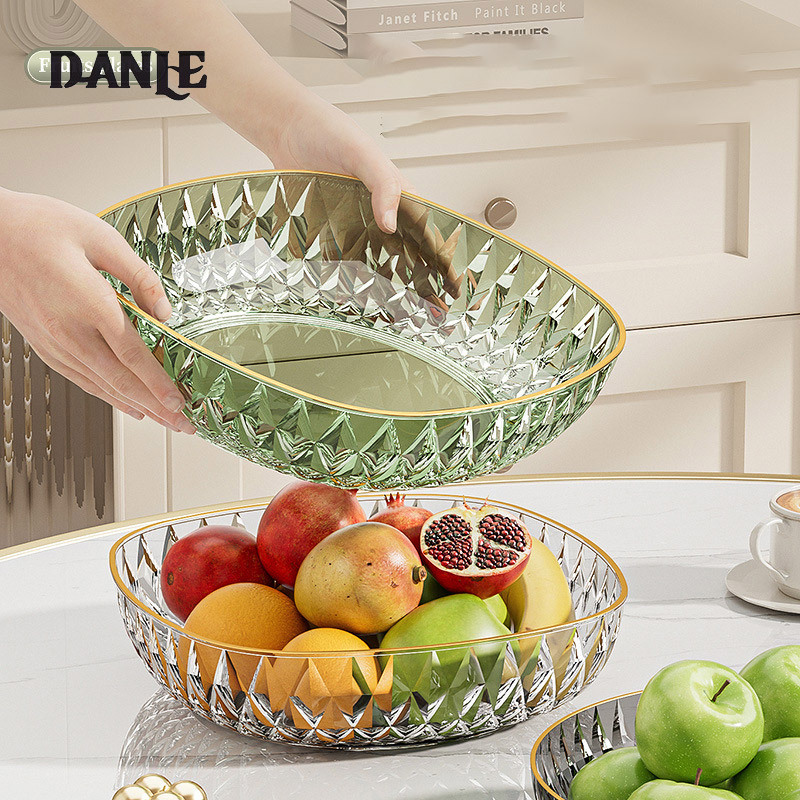 DANLE【Miễn phí vận chuyển】DANLE【Miễn phí vận chuyển】Đĩa đựng trái cây có giá trị thẩm mỹ cao, phòng khách, Bàn cà phê, hạt dưa khô, đĩa đựng trái cây nhựa, thanh KTV, khay đựng đồ ăn nhẹ hạt sang trọng nhẹ