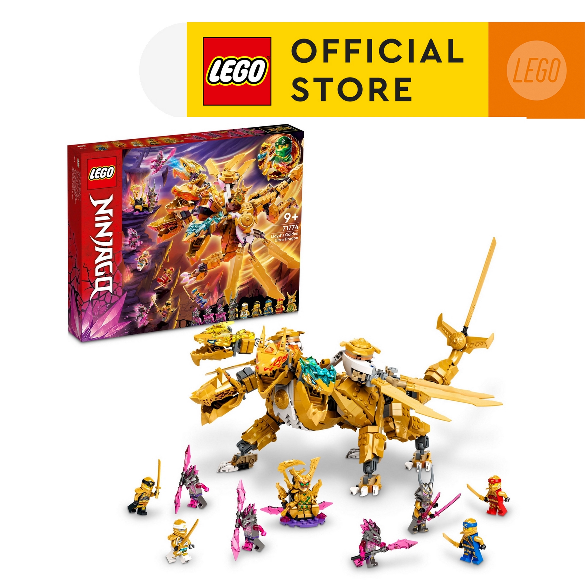 LEGO  Ninjago 71774 Đồ Chơi Lắp Ráp Rồng vàng huyền thoại của Lloyd (989 chi tiết)