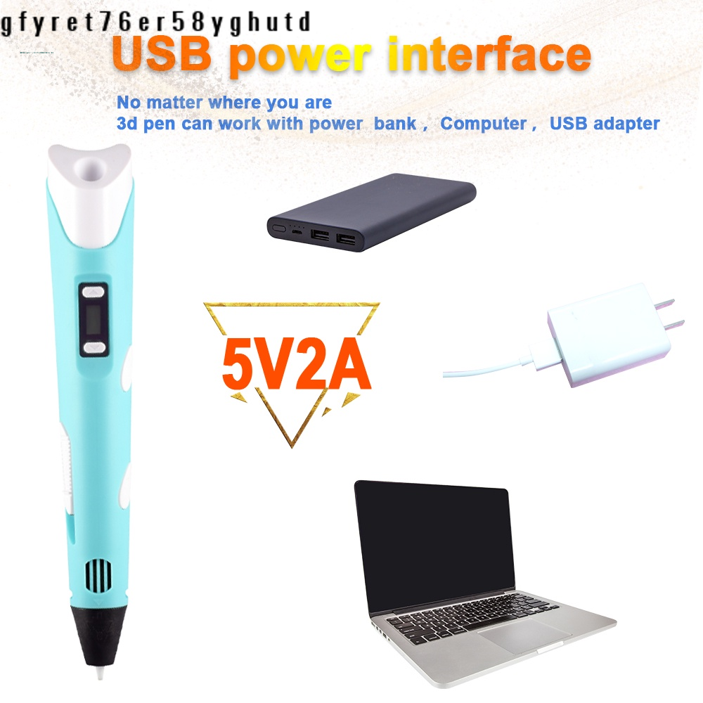 3D打印笔 创意手工DIY 3D Pen for Kids Arts and Crafts Drawing Doodle Set with PLA Filament Educational Starter Kit Creative Fun 3D Printing Pen for Art Projects and Learning 3D Printer Pen Set Ready Stock Perfect Gift for Children and Adults - Jenama OEM Harga 24 Ringgit*Penghantaran Percuma