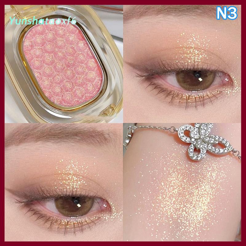 yunshataoxf Dikalu khoai tây nghiền kết cấu long lanh Phấn mắt màu tím vàng hồng ngọc trai long lanh cơ thể Highlighter 3 trong 1 Bảng trang điểm - 6