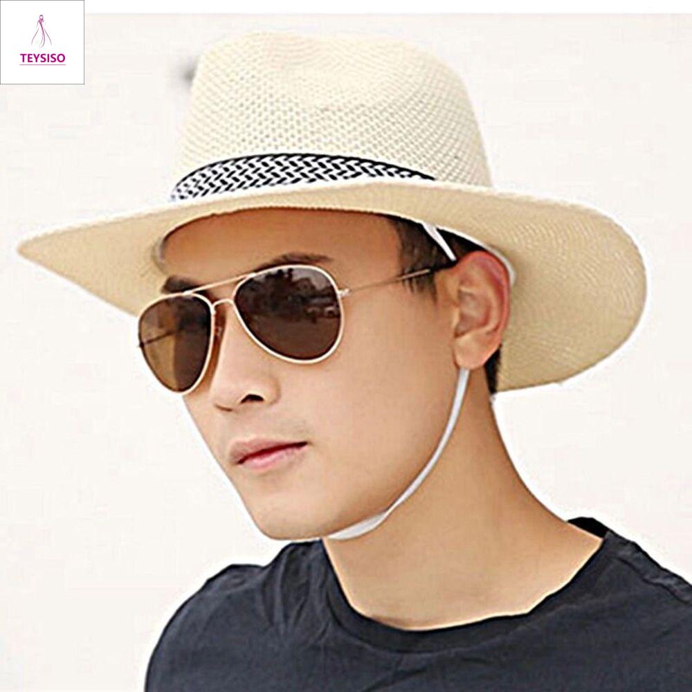 Teysiso mùa hè mát cha bowler hat bohemia phong cách nữ bãi biển cũ người đàn ông trời hat trung-tuổi người đàn ông mũ rơm panama hat rắn màu sắc