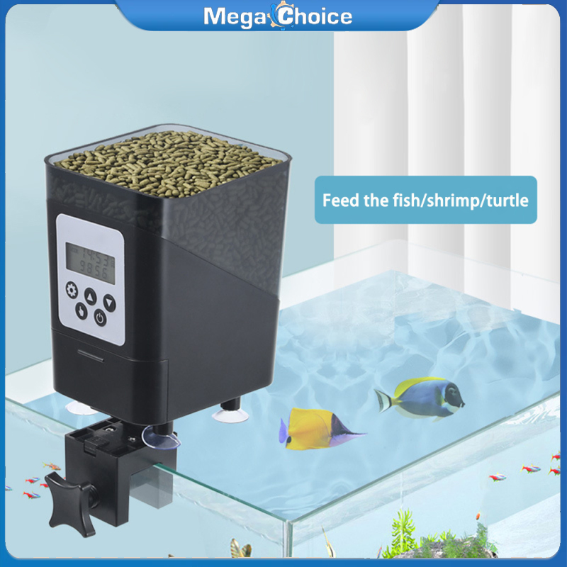 MegaChoice【Fast Delivery】Intelligent Automatic Fish Feeder Adjustable Feeding Amount Auto Food Dispenser For Small Tank Big Aquariums Pond ราคา 766 บาท*ส่งฟรี