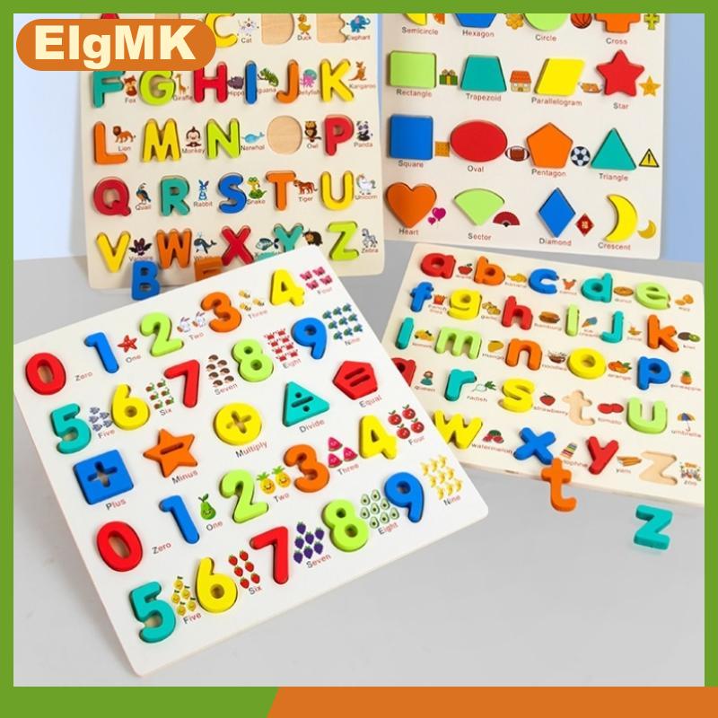 ElgMK Bằng Gỗ Giáo Dục Câu Đố Trên Trường Hợp Thấp hơn Trường Hợp Chữ Cho Gia Đình Trò Chơi Trẻ Em Trẻ Em Trẻ Em Trẻ Em Trẻ Mầm non Đồ Chơi