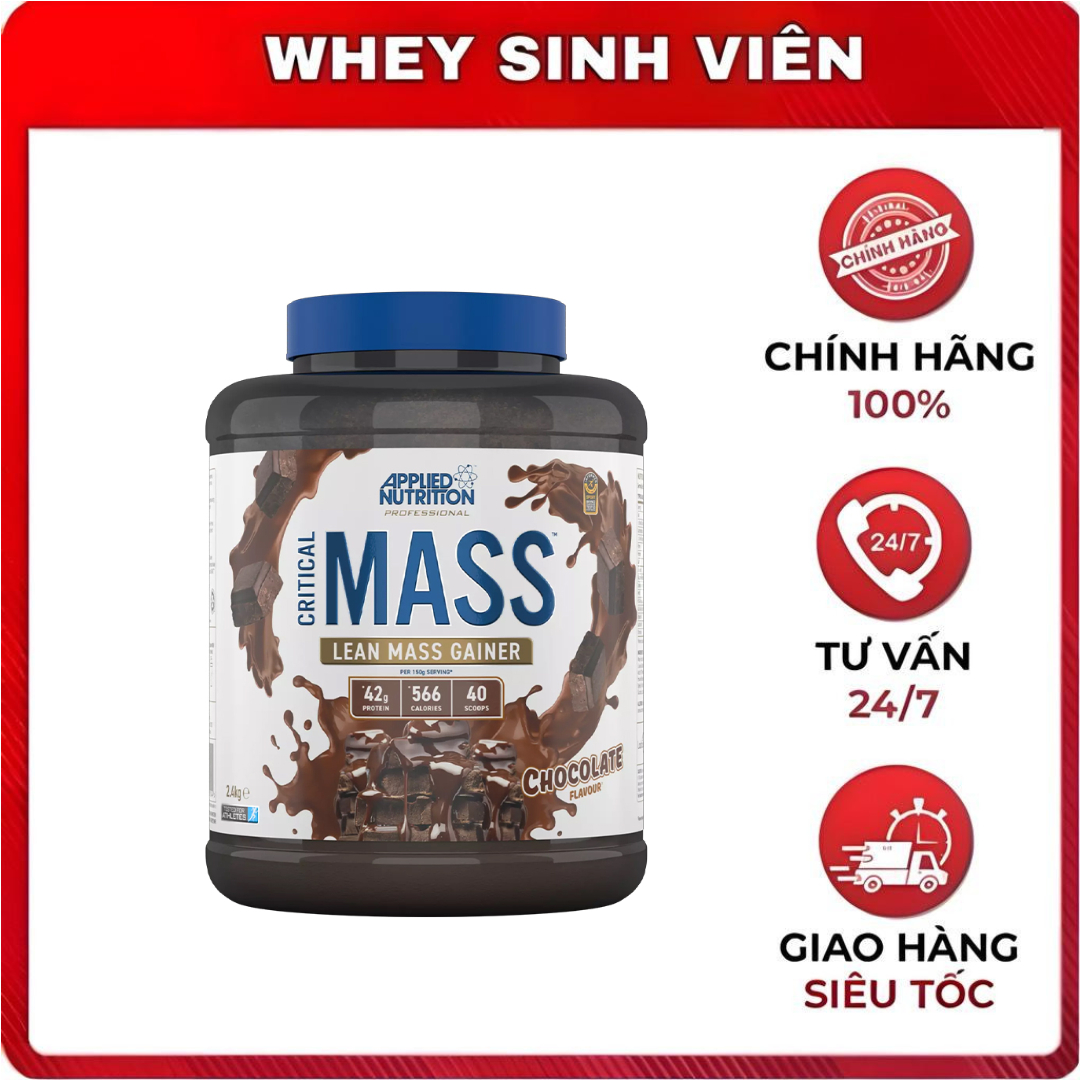 Sữa Dinh Dưỡng Hũ 2.4kg Critical Mass 2.4KG, Lean Mass Gainz, Applied Nutrition 16 lần dùng tại Whey