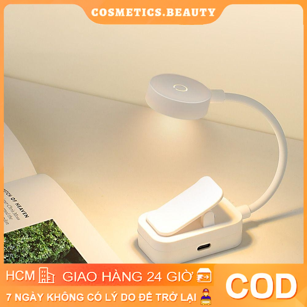 Đèn kẹp sách LED Đèn bàn phòng ngủ có thể điều chỉnh độ sáng vô cấp 3 màu, Bảo vệ mắt Mini cầm tay 360° Xoay đèn đọc sách