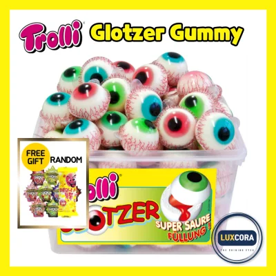 (ASMR) Trolli Glotzer Eyeball Gummy candy Jelly (18.8g x 10pcs) + Free Gift