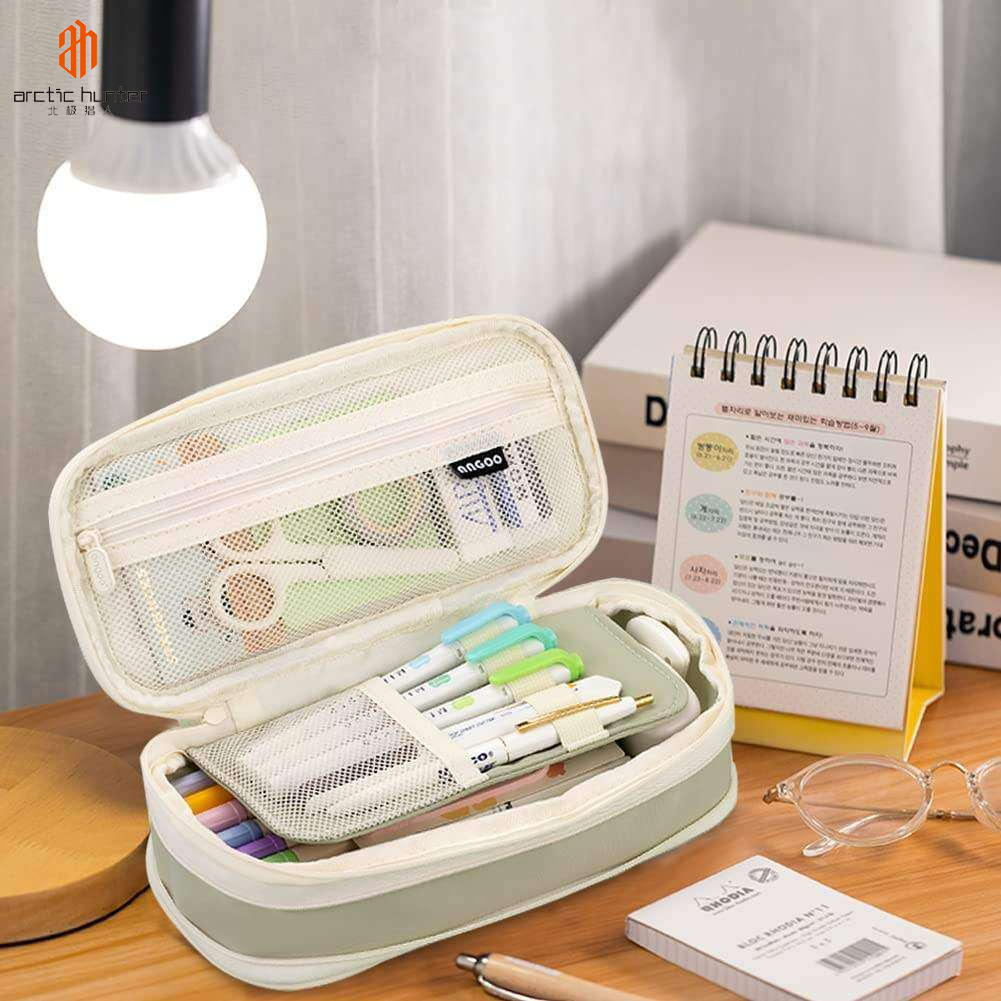 ARCTIC HUNTER Ba lô trẻ em cặp cho bé mẫu giáo Dung tích lớn hai lớp bút chì trường hợp, bút chì đa năng Trường hợp
