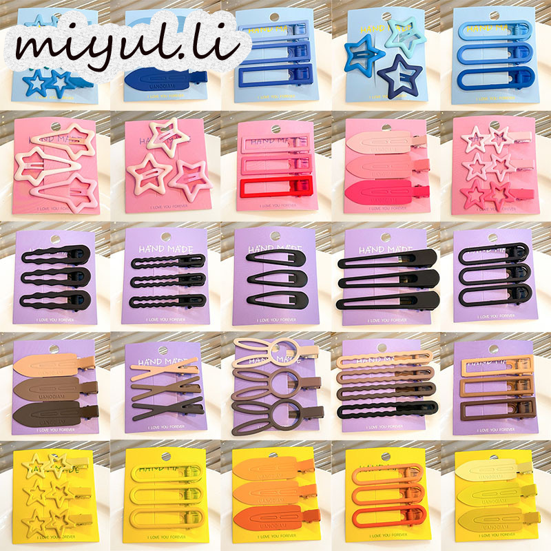 miyuli 3 /the dopamine STAR กิ๊บติดผมหญิง2023ใหม่กิ๊บติดผมด้านหน้าผมหักกิ๊บติดผมสีเต็มหมวกขนาดเล็ก ราคา 10 บาท*ส่งฟรี