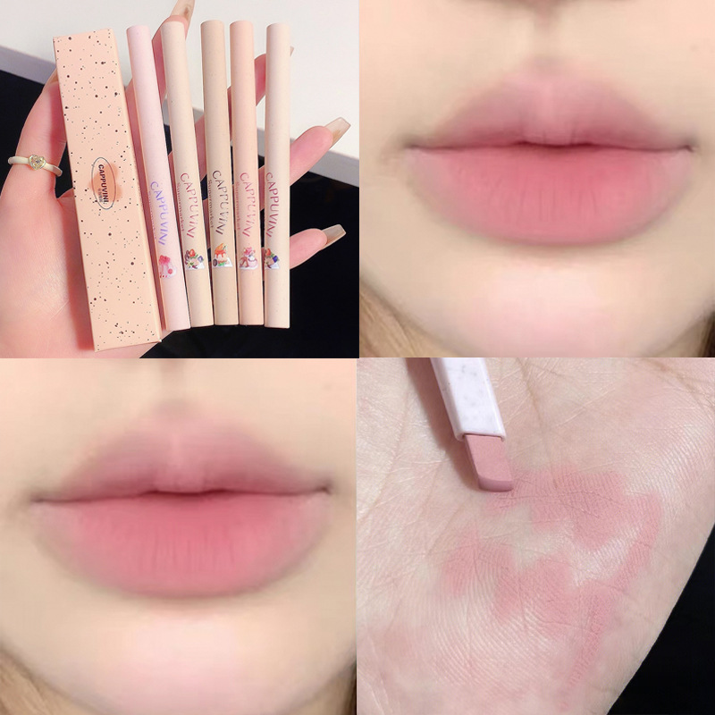 Kẻ viền môi Cappuvini 5 màu phác thảo đôi môi Màu khỏa thân tự nhiên dịu dàng Mượt mà và dễ sử dụng