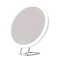 NBANLIKE Suction Cup Magnifying Mirror with Light High-Definition 360° Adjustable Stand LED Makeup Mirror Compact 3 Color Light Lighted Magnifying Glass Travel